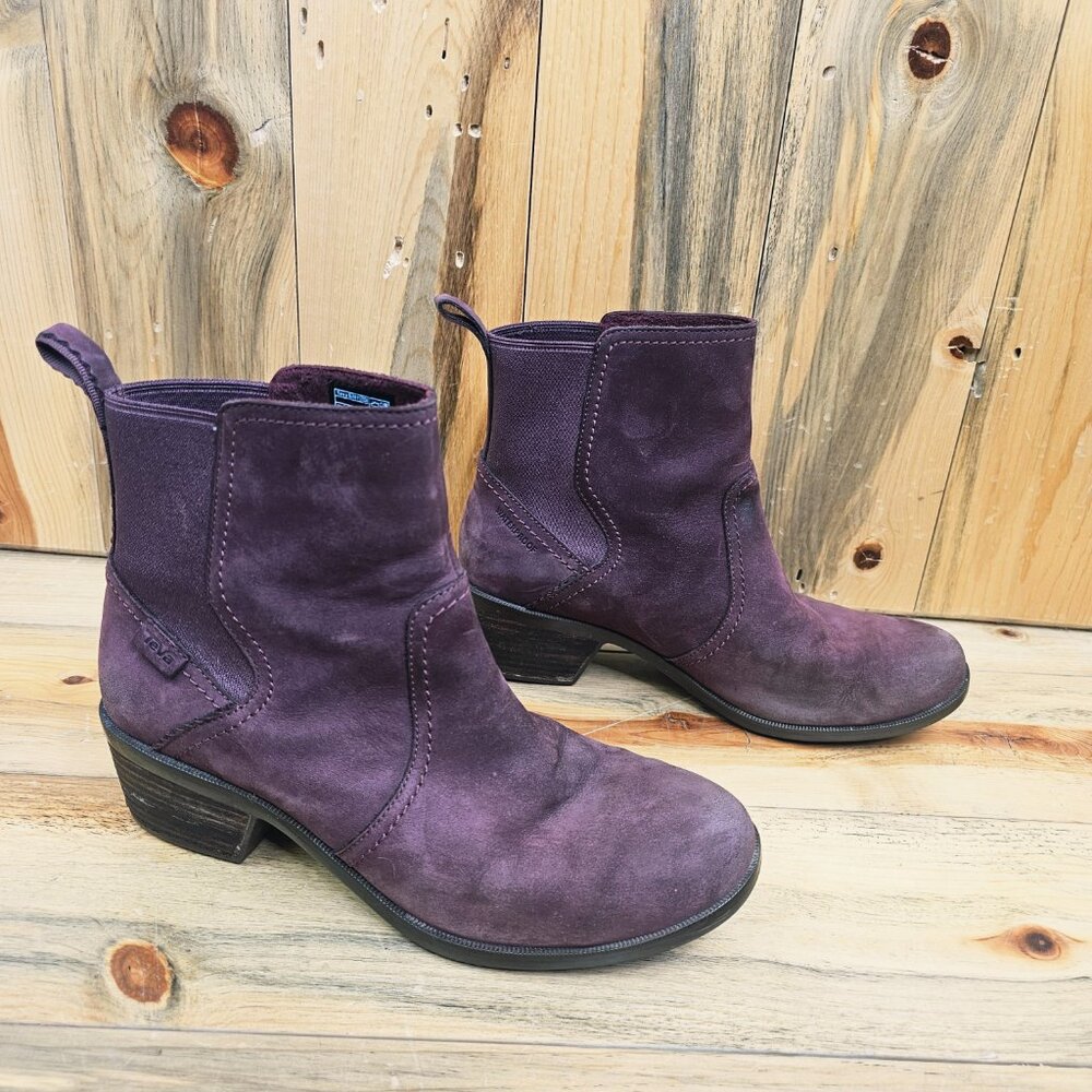 Teva Anaya Plum Purple Waterproof Ankle Boot Size 11 - Picture 2 of 9
